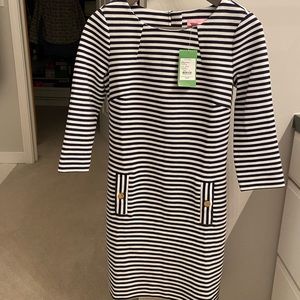 Lilly Pulitzer Charlene Dress Ottoman Stripe True Navy